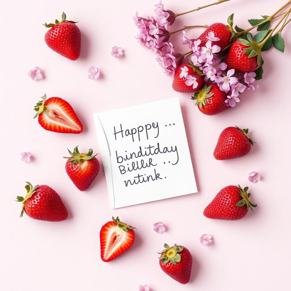 Strawberry milk and a handwritten birthday card
